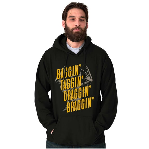 Deer Hunter Bag Tag Drag Brag Hunting Hoodie Sweatshirt Women Men Brisco Brands M