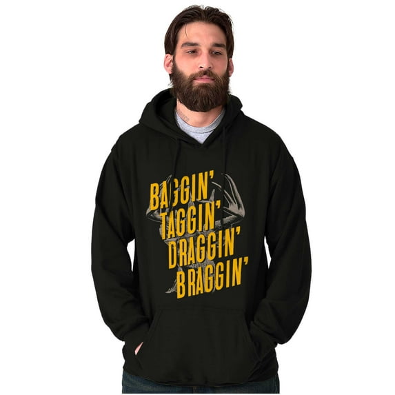Deer Hunter Bag Tag Drag Brag Hunting Hoodie Sweatshirt Women Men Brisco Brands S