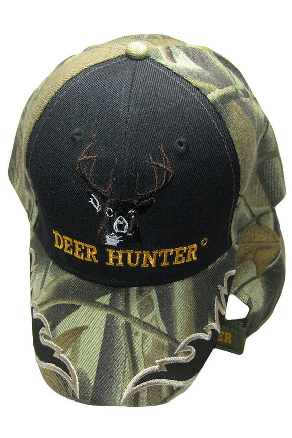 Deer Hunter Black Front Camouflage Camo Embroidered Cap Hat CAP902A (TOPW)
