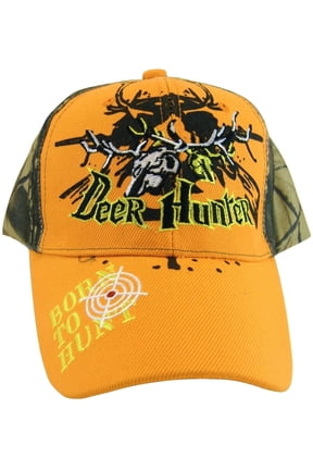 Deer Hunter Born to Hunt Adjustable Baseball Cap (Orange)