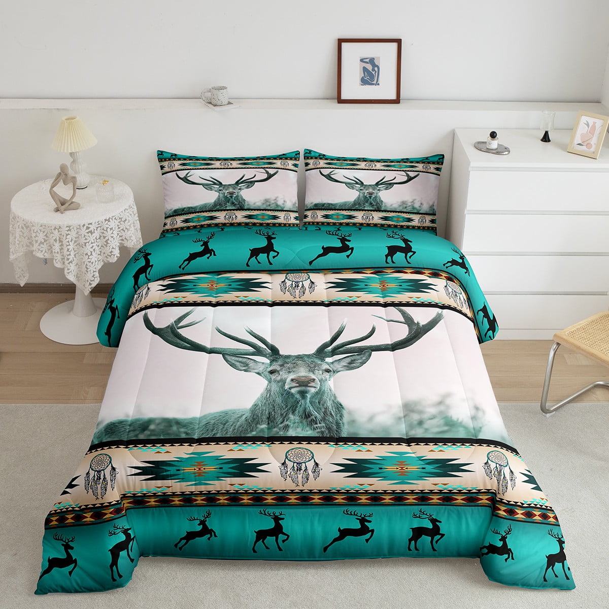 Deer Hunter Comforter Set Twin Southwestern Native Aztec Western ...