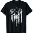 thumbnail image 1 of Deer Hunting American Flag Bowhunting Whitetail Bow Hunter T-Shirt, 1 of 5