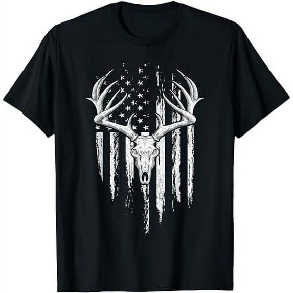 Deer Hunting American Flag Bowhunting Whitetail Bow Hunter T-Shirt