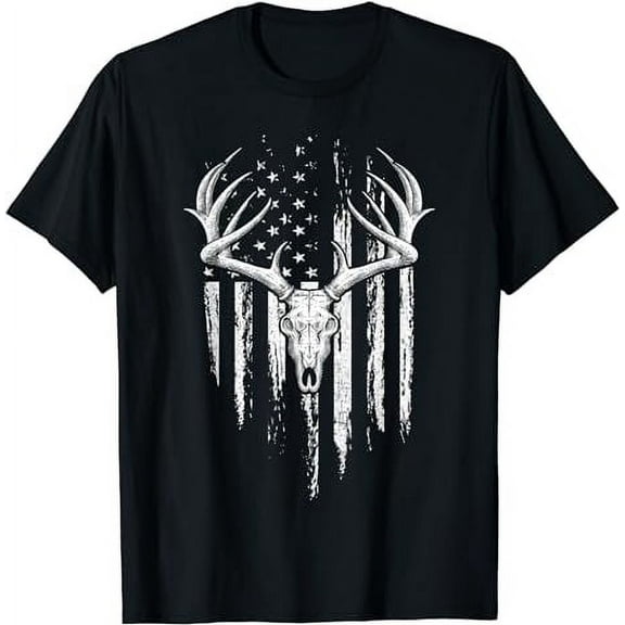 Deer Hunting American Flag Bowhunting Whitetail Bow Hunter T-Shirt
