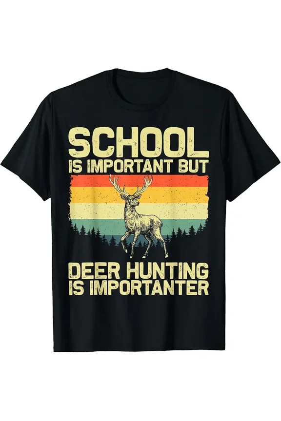 Deer Hunting Art For Kids Boys Wildlife Hunter Deer Hunting Unisex T-Shirt, up to Size 5XL