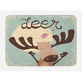 thumbnail image 1 of Deer Hunting Bath Mat, Cutsy Cartoon of Reindeer and Singing Bird Illustration, Plush Bathroom Decor Mat with Non Slip Backing, 29.5" X 17.5", Pale Seafoam Brown, by Ambesonne, 1 of 2