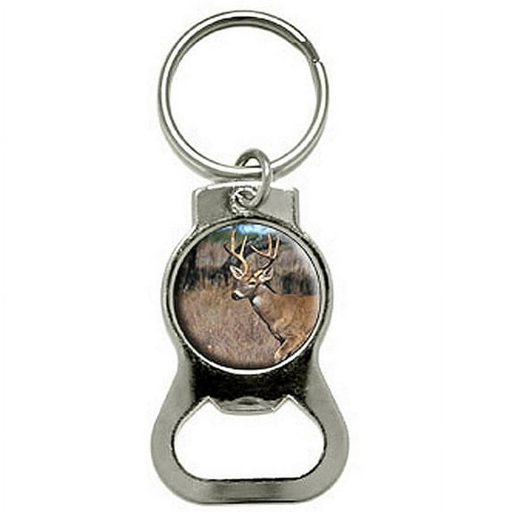 Deer Hunting Bottle Cap Opener Keychain Key Ring