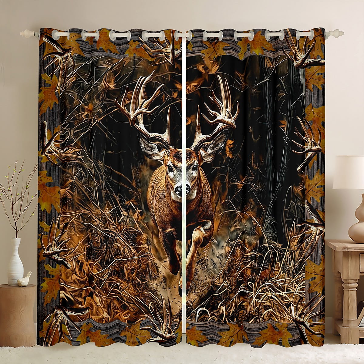 Deer Hunting Camo Curtains & Drapes,Hunter 30%-50% Blackout Curtains ...