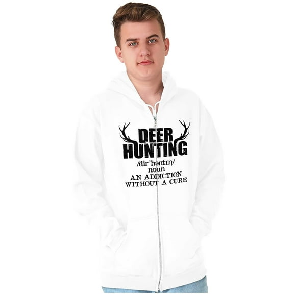 Deer Hunting Definition Antlers Unisex Fleece Graphic Zip Up Hoodie Brisco Brands 4X