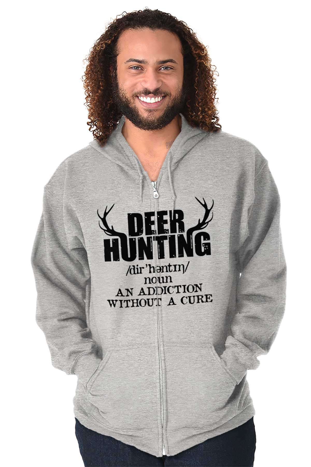 Deer Hunting Definition Antlers Zip Up Hoodie Men's Women's Brisco