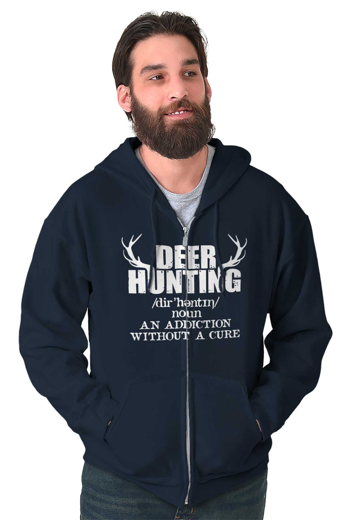 Deer Hunting Definition Antlers Zip Up Hoodie Men's Women's Brisco