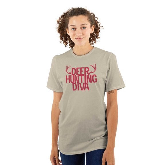 Deer Hunting Diva Antler Season Women's Graphic T Shirt Tees Brisco Brands X