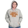 thumbnail image 1 of Deer Hunting Diva Antler Season Womens Plus Size Graphic Zipper Hoodie Brisco Brands 2X, 1 of 5