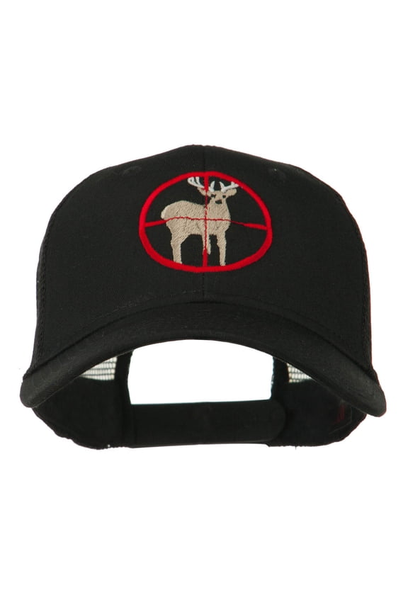 Deer Hunting Embroidered Mesh Back Cap - Black OSFM