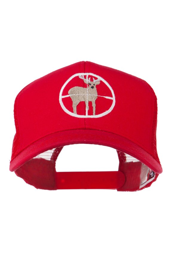 Deer Hunting Embroidered Mesh Back Cap - Red OSFM