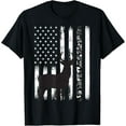 thumbnail image 1 of Deer Hunting Hunter Camo USA American Flag Patriotic Graphic T-ShirtMen's and women's gift, black and white T-shirt, size: Extra large S-4XL, 1 of 4