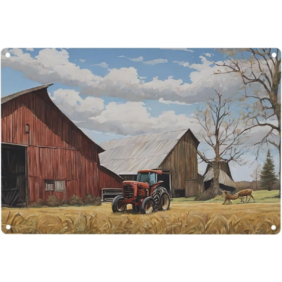 Deer Hunting Print Metal Tin Sign 12 X 8 Inch Home Office Bar Decor