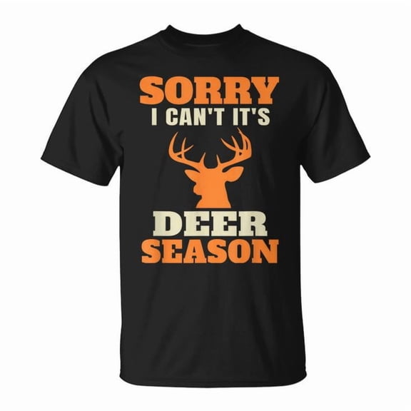 Deer Hunting Saying Joke Graphic Cotton T-Shirt Unisex Adult Soft Breathable Tee Casual Wear Comfortable Everyday Outfit, Size 3XL, Color Black