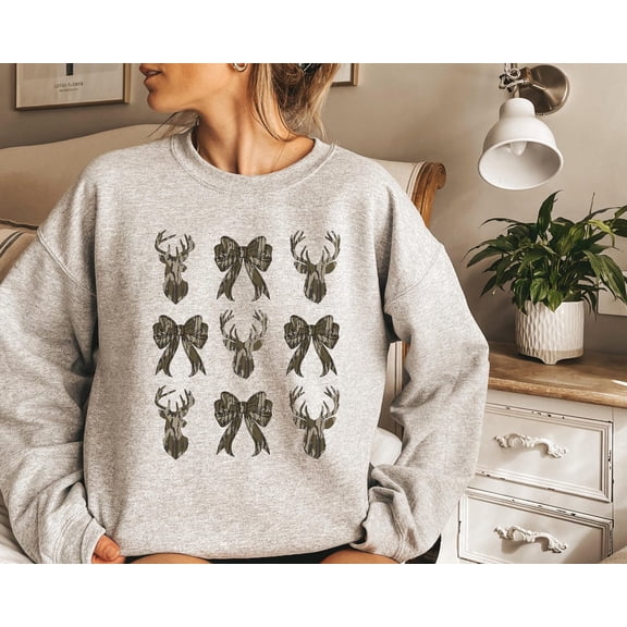 Deer Hunting Shirt For Women, Camo Coquette Bow Tshirt For Her, Cute Deer Hunting T Shirt, Old School Camouflage T-Shirt, Hunting TSHIRT All Size S-5XL