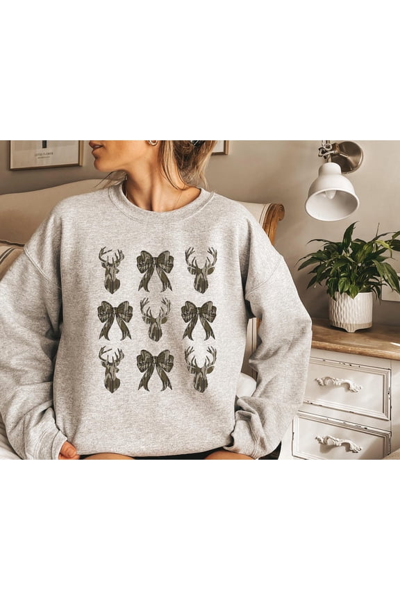 Deer Hunting Shirt For Women, Camo Coquette Bow Tshirt For Her, Cute Deer Hunting T Shirt, Old School Camouflage T-Shirt, Hunting TSHIRT All Size S-5XL