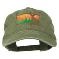 thumbnail image 1 of Deer Hunting Silhouette Embroidered Washed Cotton Cap - Olive Green OSFM, 1 of 5