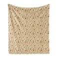 thumbnail image 1 of Deer Hunting Soft Flannel Fleece Throw Blanket, Prehistoric Bull Chasing Aboriginal Archery Pattern, Cozy Plush for Indoor and Outdoor Use, 50" x 60", Beige Burnt Orange, by Ambesonne, 1 of 5