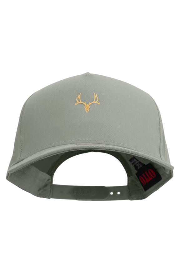 Deer Hunting Specimen Solid Cotton Twill 5 Panel Prostyle Snap Cap - Grey OSFM