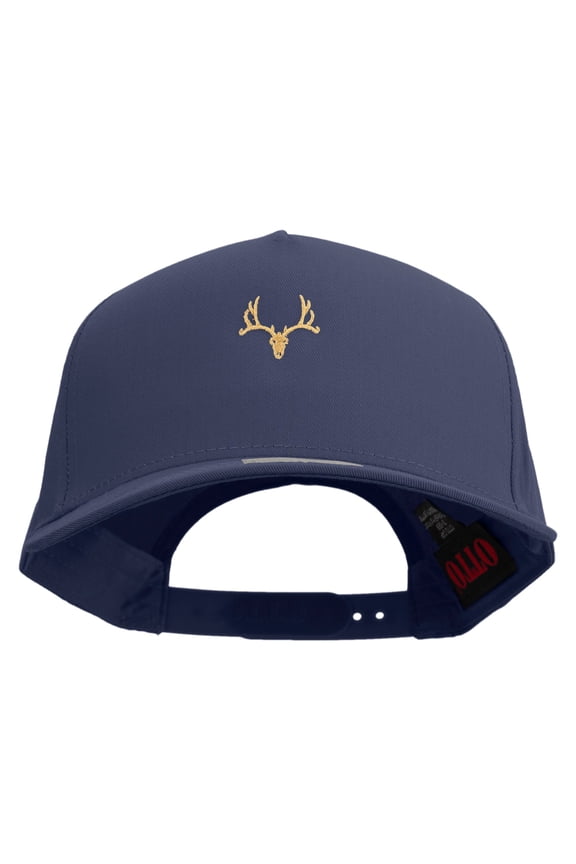 Deer Hunting Specimen Solid Cotton Twill 5 Panel Prostyle Snap Cap - Navy OSFM