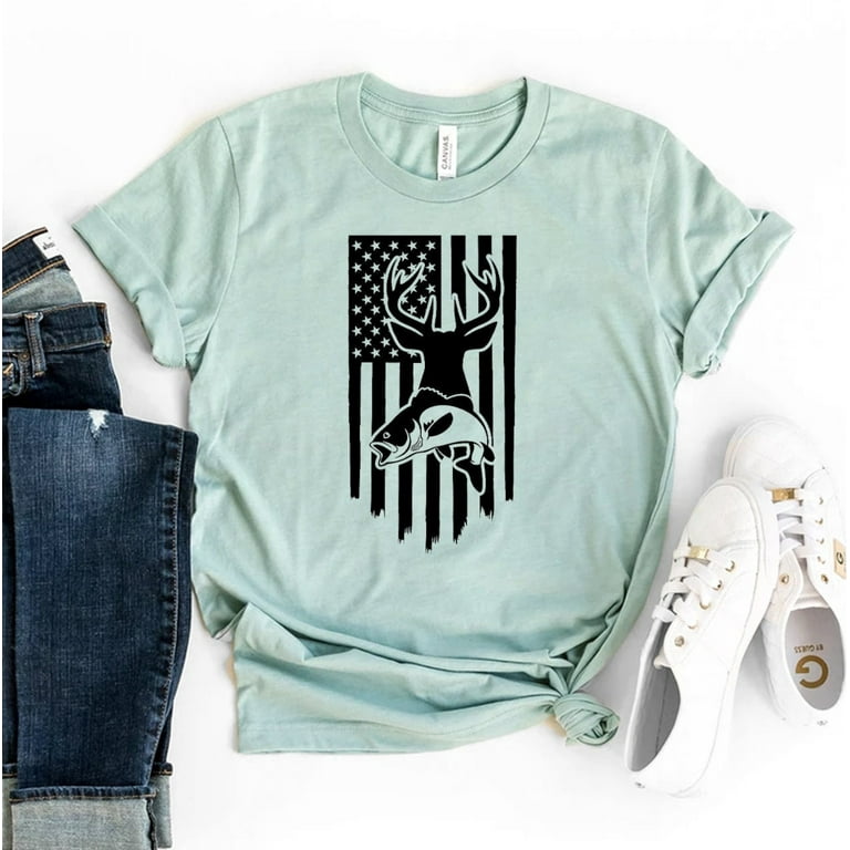 Deer Hunting And America Flag Tshirt Hunting Lover Gift Deer Hunting And America Flag Tshirt Hunting Lover Gift