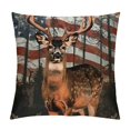 Deer Hunting Throw Pillow Covers American Flag Deer Decorative Throw