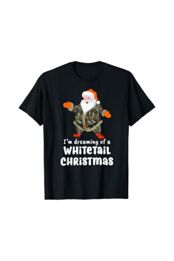 Deer Hunting Whitetail Christmas Camo Santa T-Shirt, Unisex T-Shirt