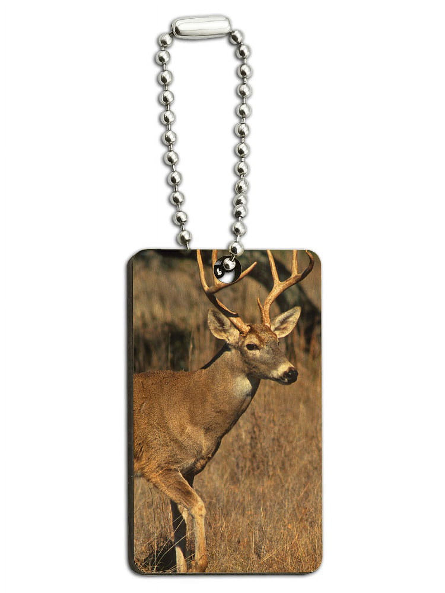 Deer - Hunting Wood Rectangle Key Chain - Walmart.com