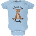 thumbnail image 1 of Deer I love You Deerly Dearly Funny Pun Soft Baby One Piece Light Blue 9-12 M, 1 of 1