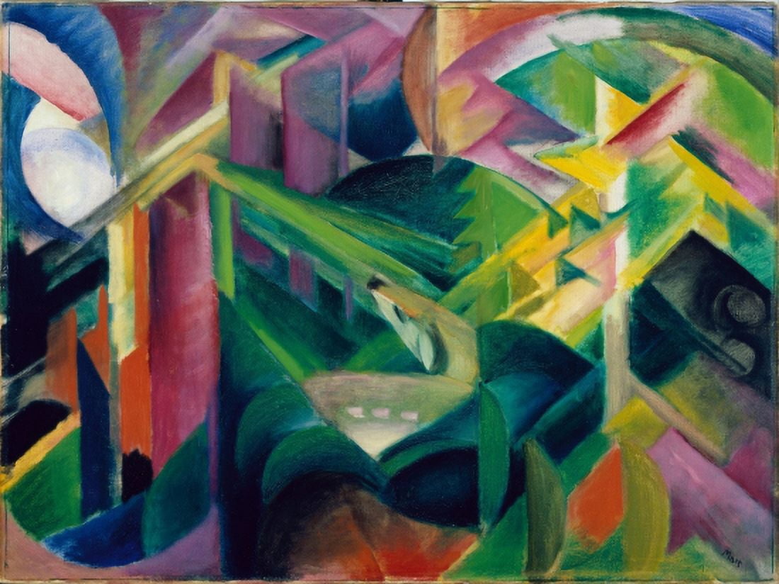Deer In A Monastery Garden Canvas Art - Franz Marc (24 x 36)