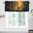 thumbnail image 1 of Deer Kitchen Valance Curtain Rod Pocket Animal Forest Wildlife Hunting Nature Jungle Window Treatment Valance Curtains for Bathroom 54 by 18 in, 1 Panel, 1 of 6