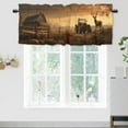thumbnail image 1 of Deer Kitchen Valance Curtain Rod Pocket Western Country Tractor Farm Wildlife Hunting Nature Forest Elk Cabin Window Treatment for Living Room Bedroom Bathroom 54 by 18 in, 1 Panel, 1 of 6
