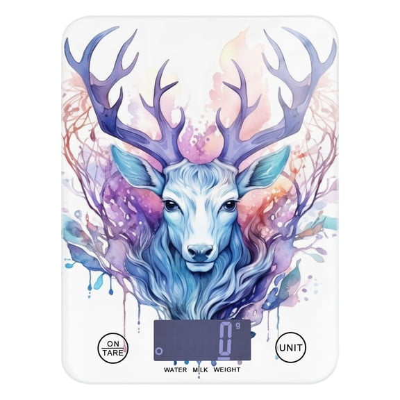 Deer Leaves Food Scale Digital Kitchen Scale Waterproof Tempered Glass Tare Function 11 lb for Baking Cooking Meal Prep