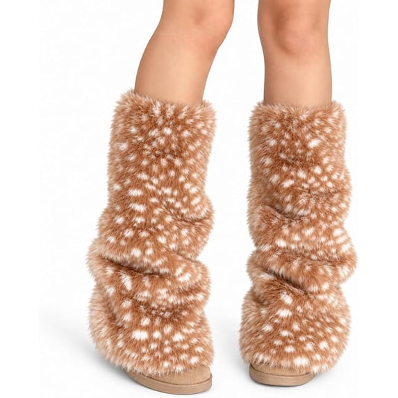 Deer Leg Warmers, Fuzzy Leg Warmers Warm Brown Stockings,Soft Deer ...