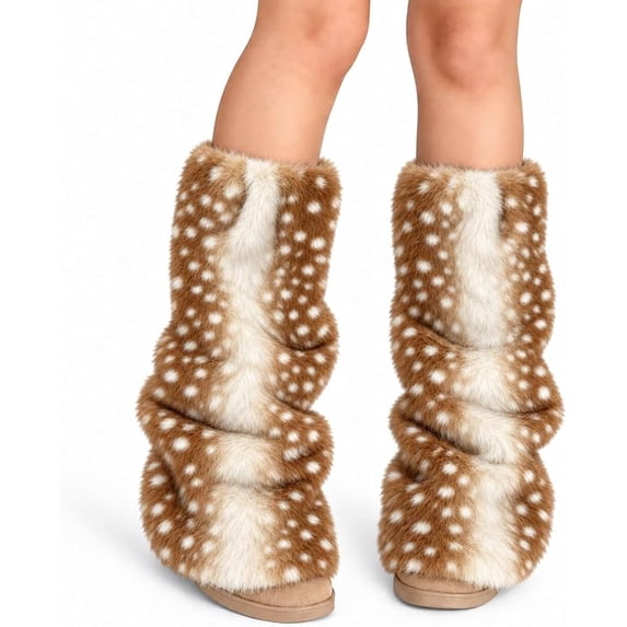 Deer Leg Warmers, Fuzzy Leg Warmers Warm Brown Stockings,Soft Deer ...