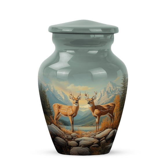 Deer Little Cremation Urn For Men And Women Ashes - Decorative Keepsake Urns For Human Ashes For Male And Female - Cloud Small Urns For Girl - Blue Keepsake Urn For Adults 3 Inch