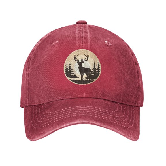 Deer Logo Unisex Adult Washed Denim Cotton Sport Outdoor Baseball Cap Adjustable Cowboy Baseball Hat