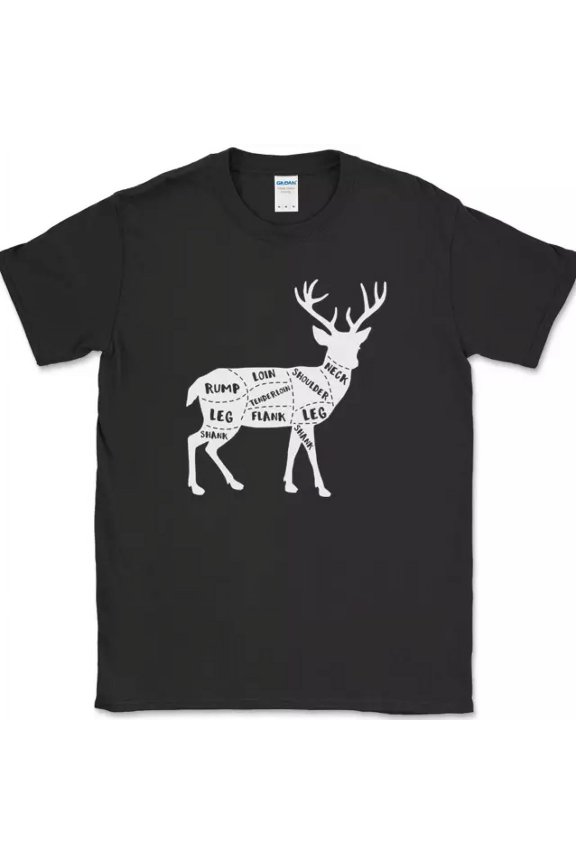 Deer Meat Cuts Butcher T-Shirt Funny Bbq Grilling Hunting Venison Buck Tee, Unisex T-Shirt