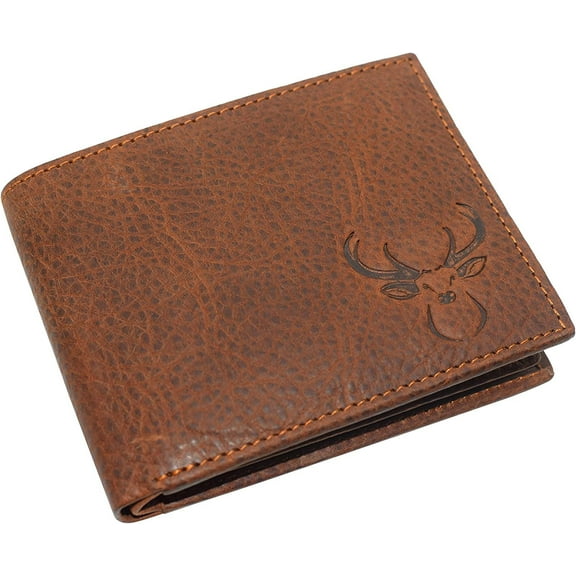 Deer Men's RFID Blocking Real Leather Bifold Trifold Wallet Bifold