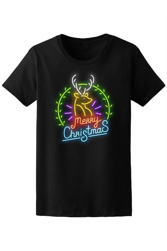 Deer Merry Christmas in Sharp Effect T-Shirt Women -Image by Shutterstock, Female x-Large