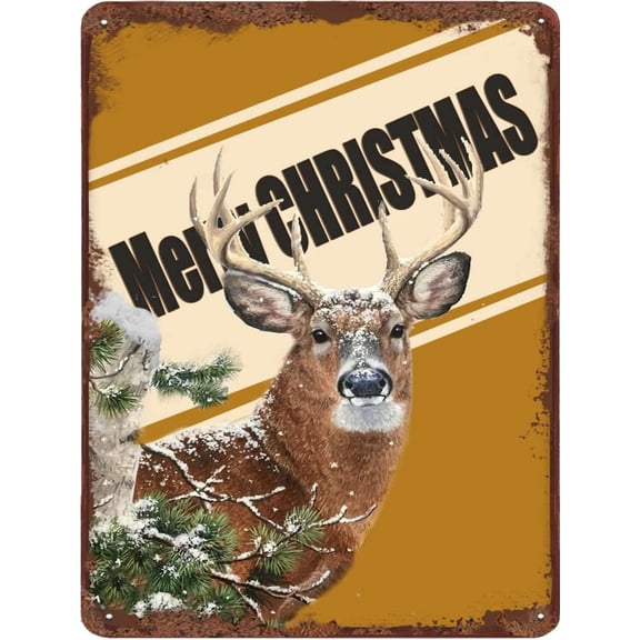 Deer Metal Wall Art Animal Metal Wall Decor Wall hangings for, Bedroom, Bathroom Indoor Outdoor Merry cf-5 5.5x8 Inch