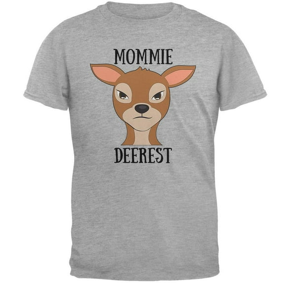 Deer Mommy Deerest Dearest Funny Pun Mens T Shirt Heather X-LG