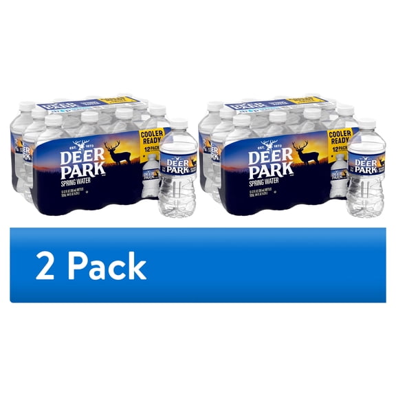 (2 pack) Deer Park Spring Water, 12 Fl Oz, 12-Pack Plastic Bottles