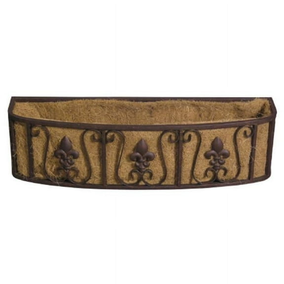 Deer Park D68 WB136X Small Finial 30 In. L X 8 In. D X 8 In. H Window Box With Coco Liner