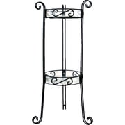 Deer Park Ironworks RN108B 2 Tier Plant Stand with Trays - Black