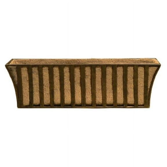 Deer Park D68 WB124X Solera 9 In. X 30 In. Metal Window Box With Coco Liner